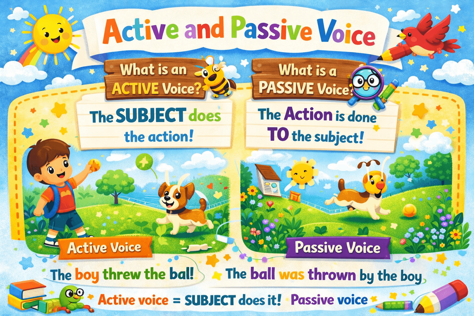 Active and Passive Voice for Kids