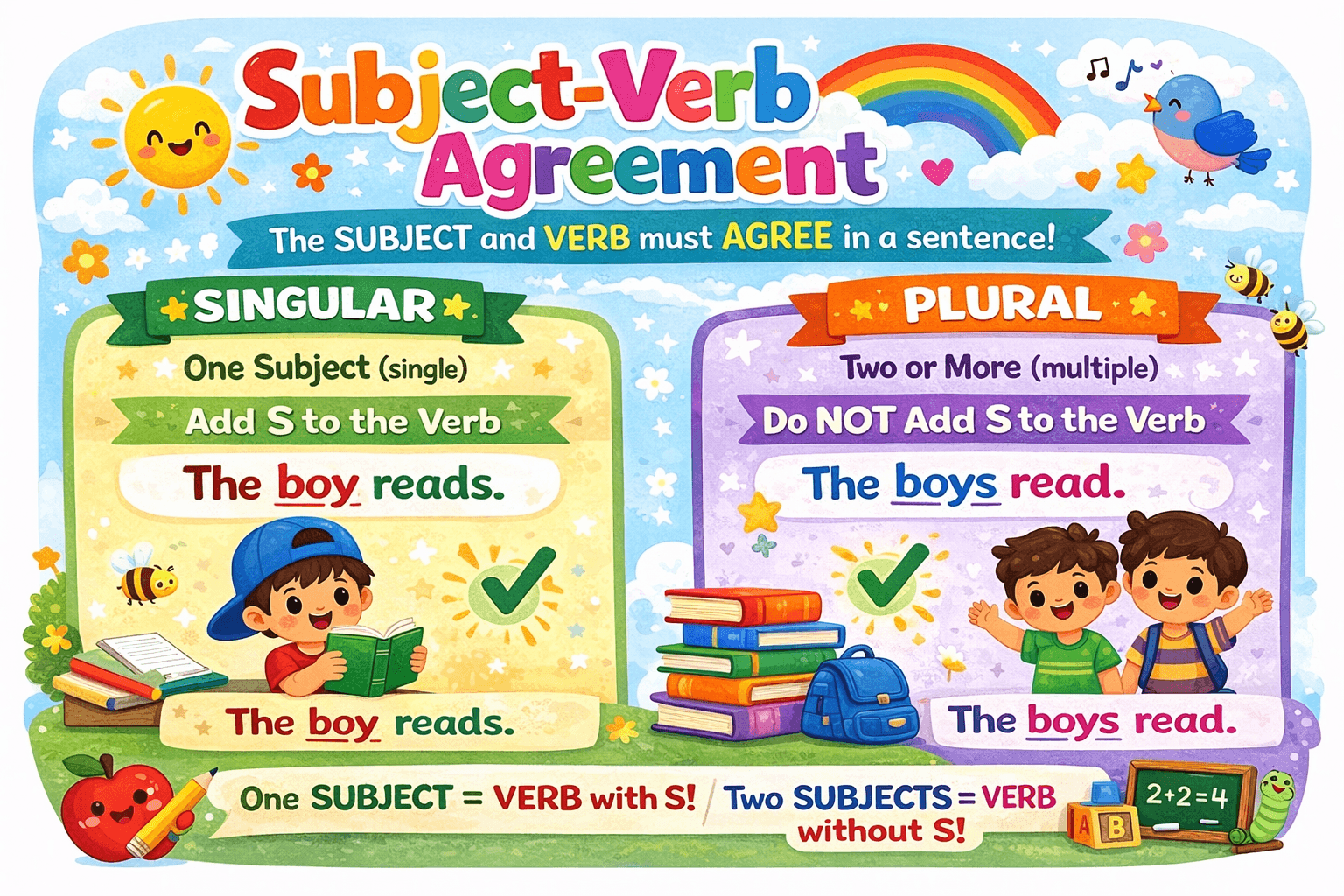 Subject–Verb Agreement for Kids