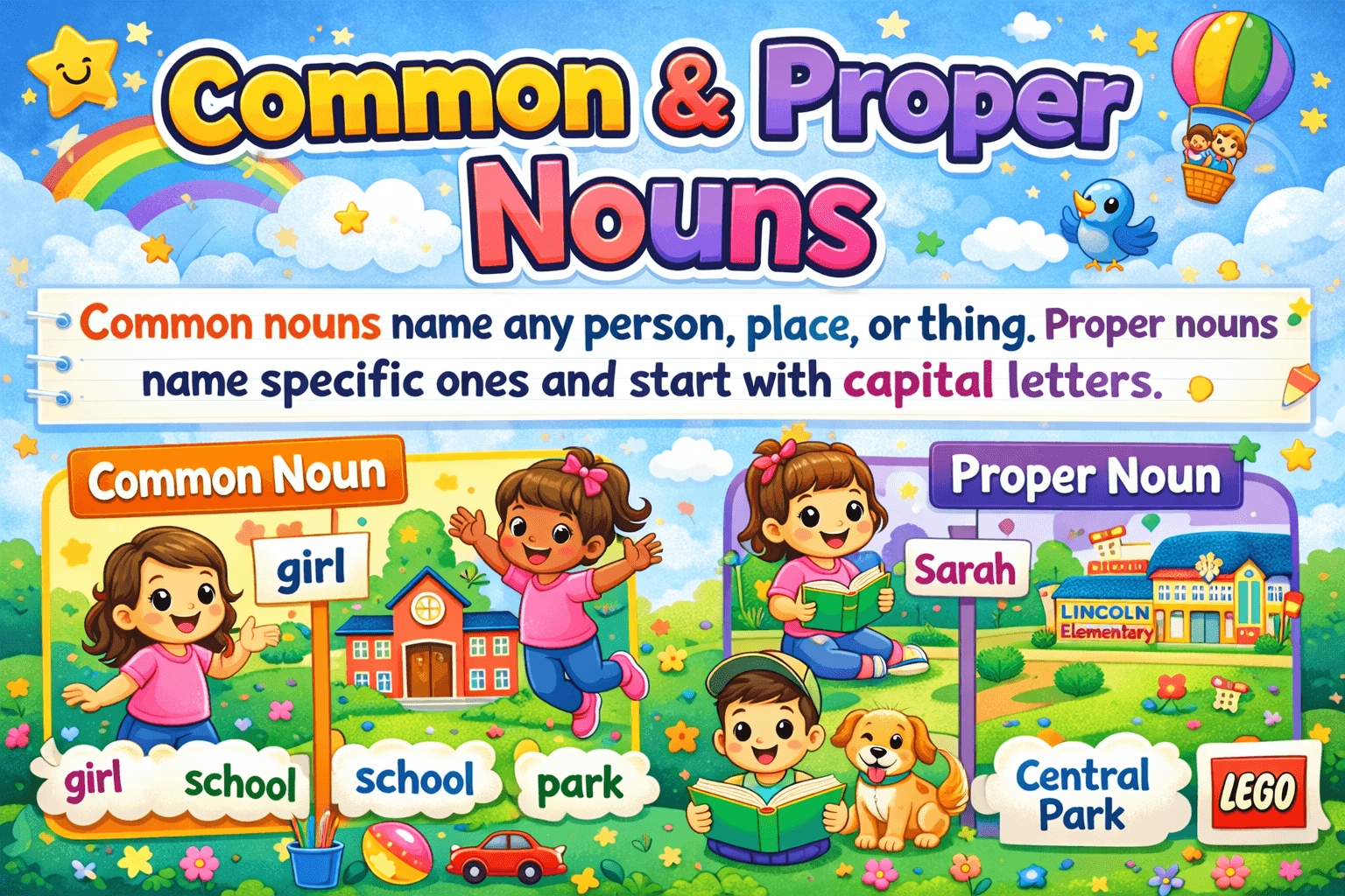 Common and Proper Nouns for Kids
