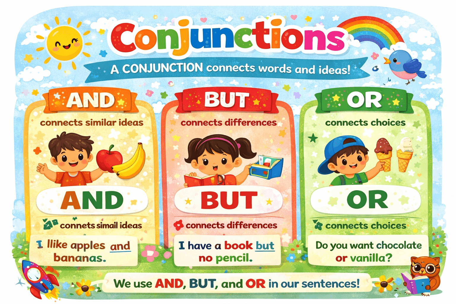 Conjunctions for Kids: Joining Words Together