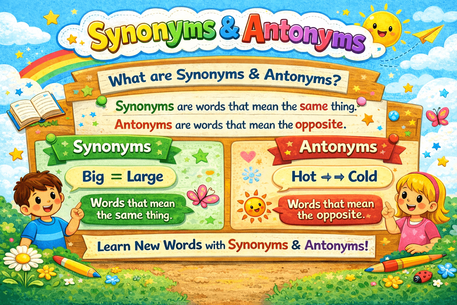 Synonyms and Antonyms for Kids