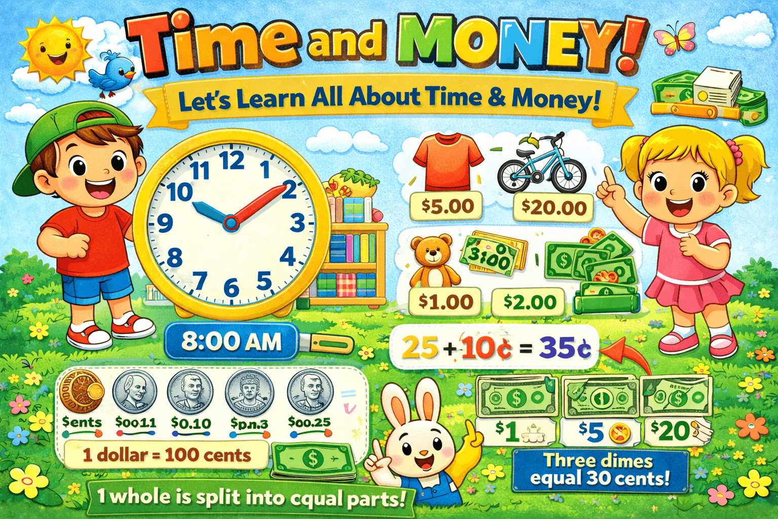 Learning to Tell Time and Use Money