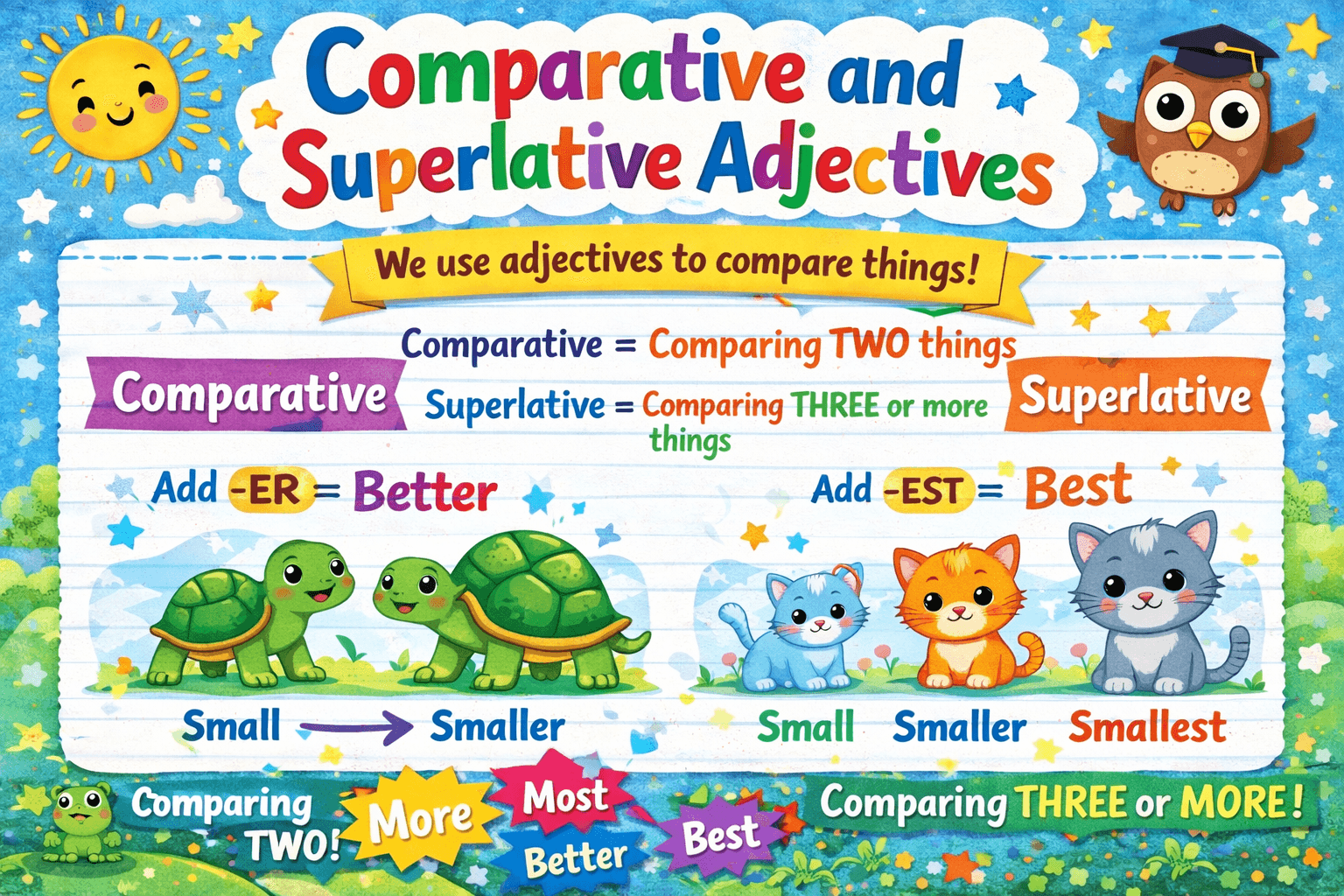 Comparative and Superlative Adjectives for Kids